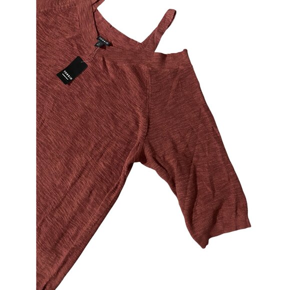 Torrid Womens Plus Size Cold Shoulder Knit Top Orange Size 4 NWT - Picture 6 of 12